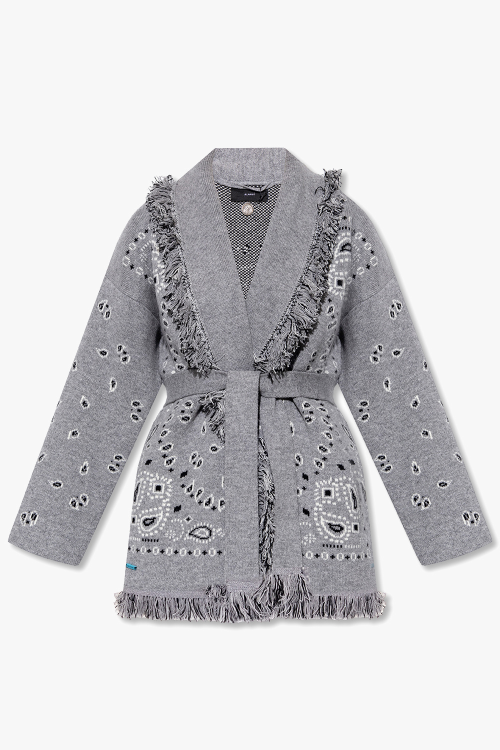 Grey 'Bandana Jacquard Icon' oversize cardigan Alanui
